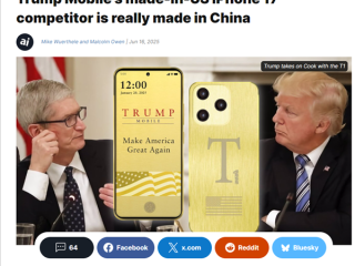 号称美国造！分析师称特朗普手机T1 Phone实为中国制造！