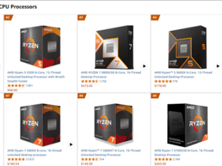 恐怖统治力！AMD通吃电商平台CPU畅销Top10：Intel零上榜！