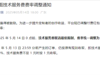 微信红包付费封面技术服务费调整：取消最低限制 费率统一为20%！